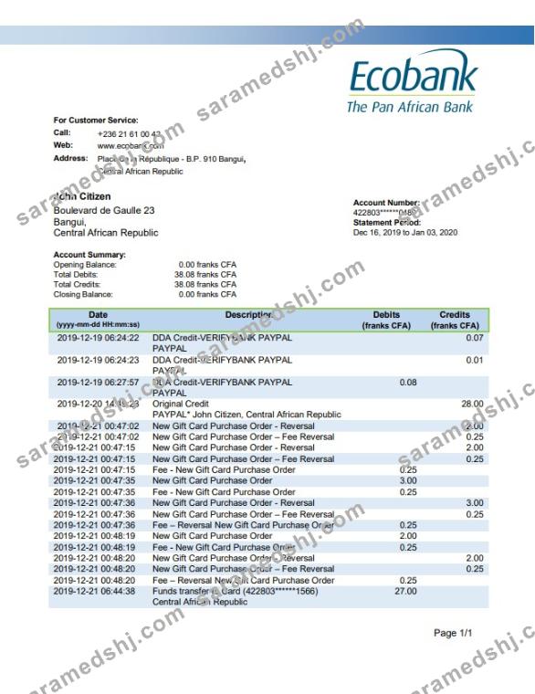 Central African Republic Ecobank